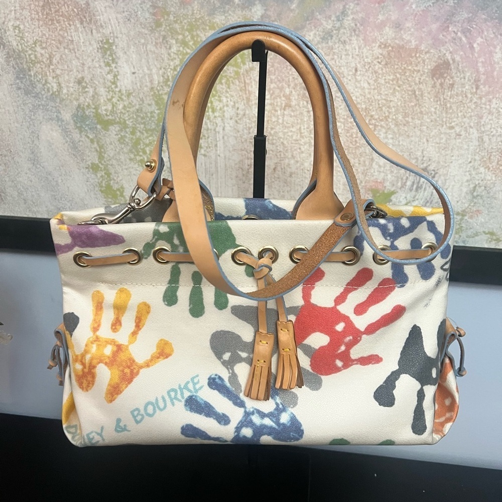 Dooney & Bourke Colorful Handprint Canvas Tote - Picture 13 of 13